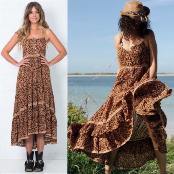 #93 NEW! Boho Saphari Leopard Maxi dress - Picture 4 of 9